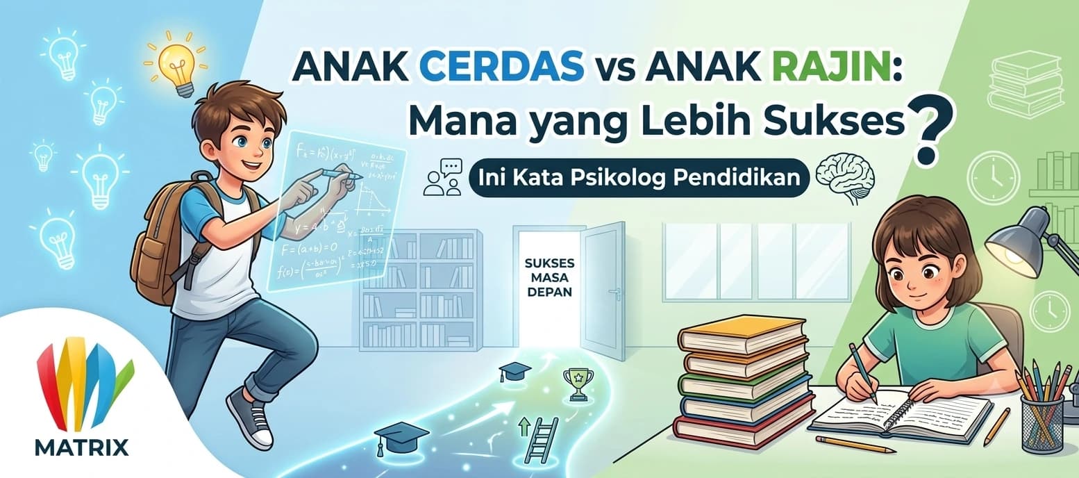 Dua anak sedang belajar bersama di meja dengan buku dan pensil, menggambarkan kecerdasan dan ketekunan dalam proses belajar