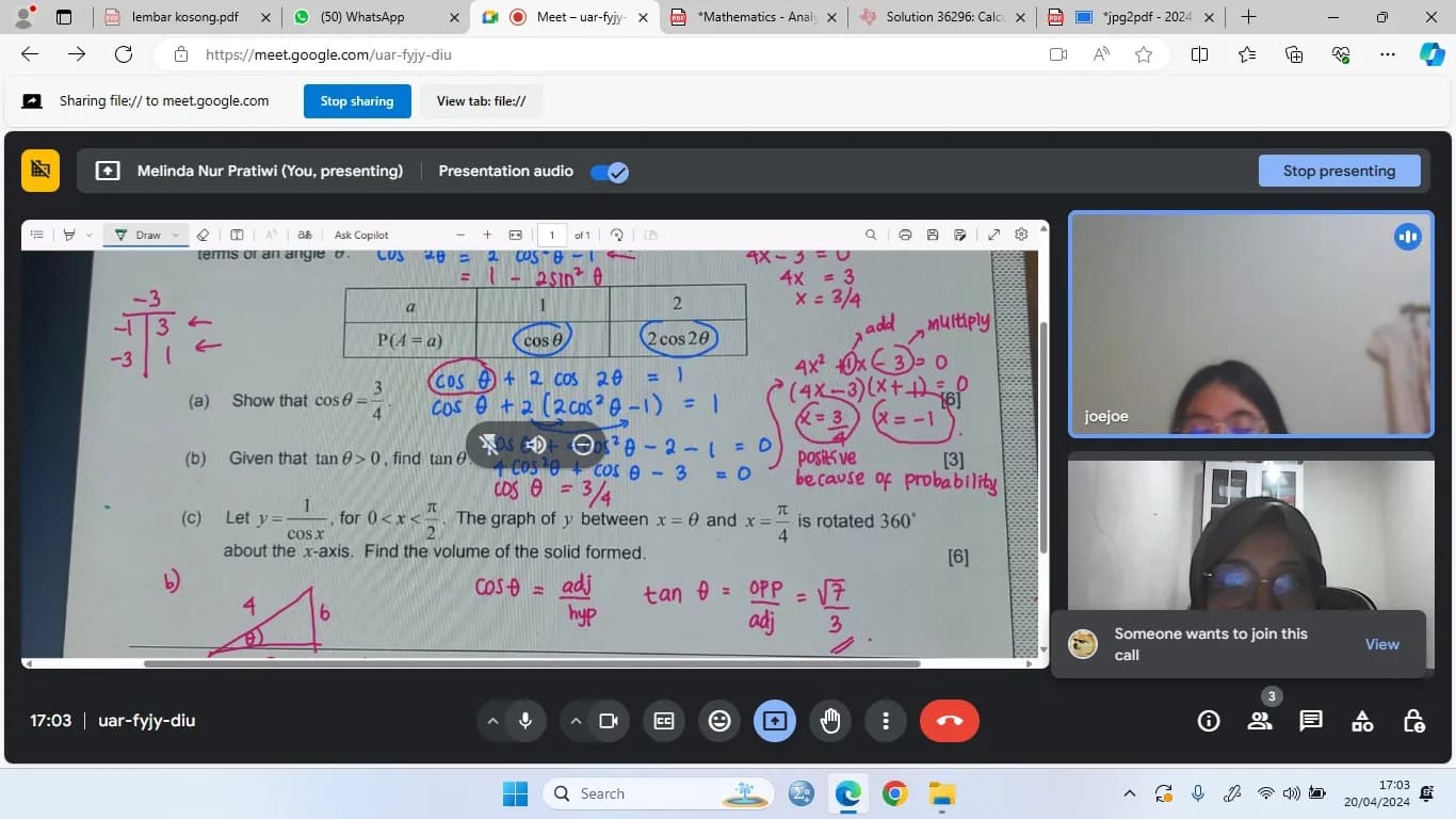 Kak Melindah dengan Siswa Josephine - Matrix Tutoring Indonesia