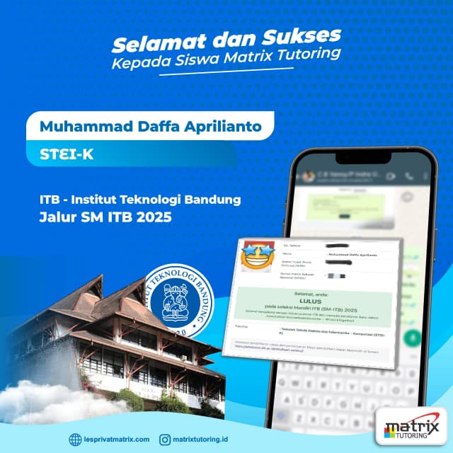 Success Story siswa Muhammad Daffa Arianto - Matrix Tutoring Indonesia