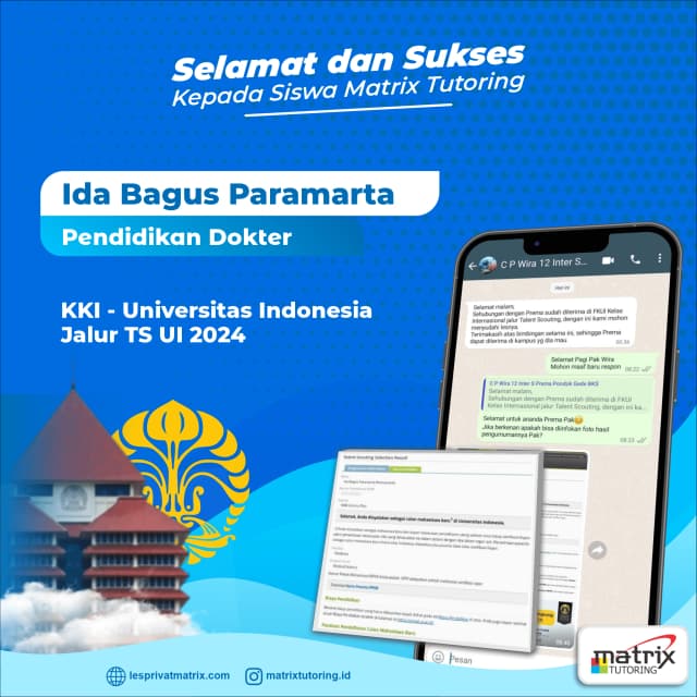 Success Story siswa Ide Bagus Paramarta - Matrix Tutoring Indonesia