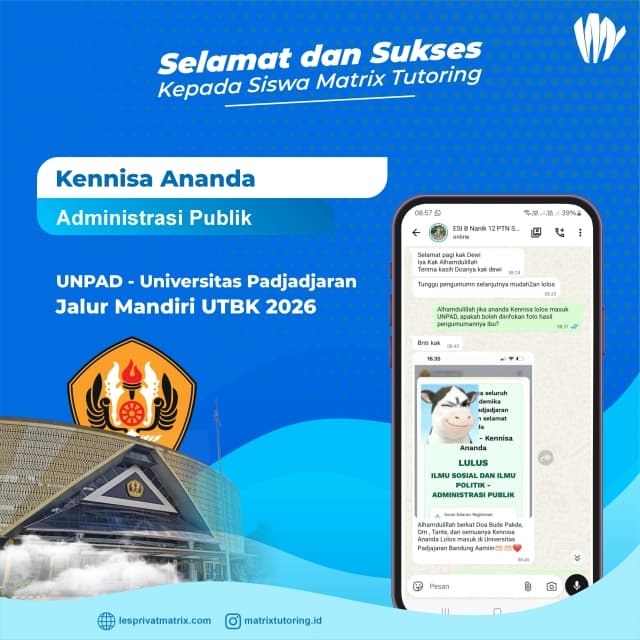 Success Story siswa Kennisa Ananda - Matrix Tutoring Indonesia