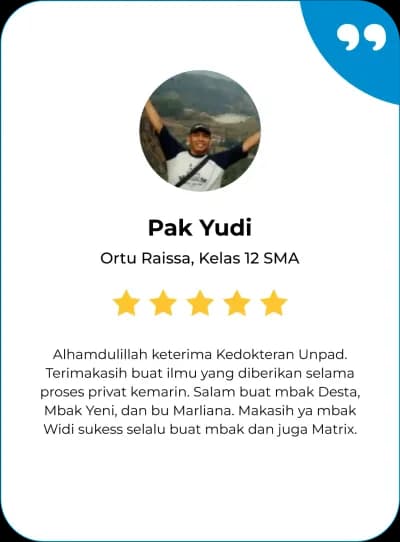 Success Story siswa Pak Yudi - Matrix Tutoring Indonesia