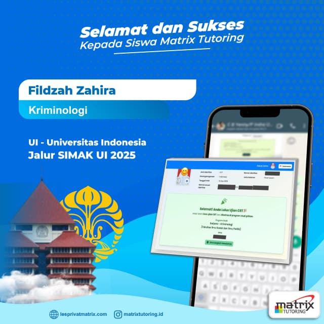 Success Story siswa Fildah Zahira - Matrix Tutoring Indonesia
