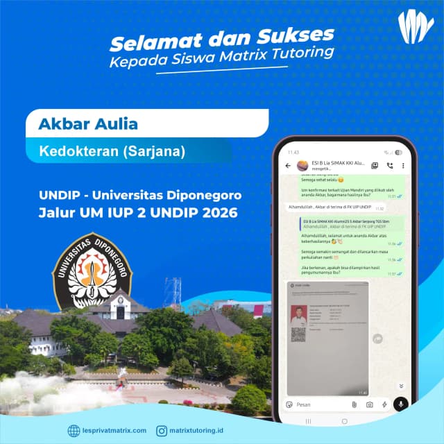 Success Story siswa Akbar Aulia - Matrix Tutoring Indonesia